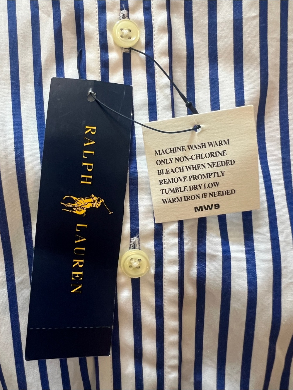 Ralph Lauren 100% Cotton Navy & White Stripe Button-Down Dress Casual Shirt-XXL - Picture 6 of 8